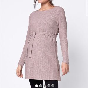 Seraphine Oatmeal Knitted Maternity and Nursing Tunic